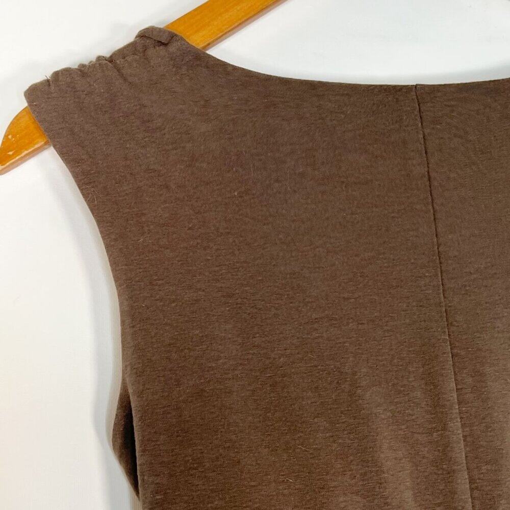 Athleta Brown Sleeveless Wrap-Style Mini Dress - Picture 8 of 10